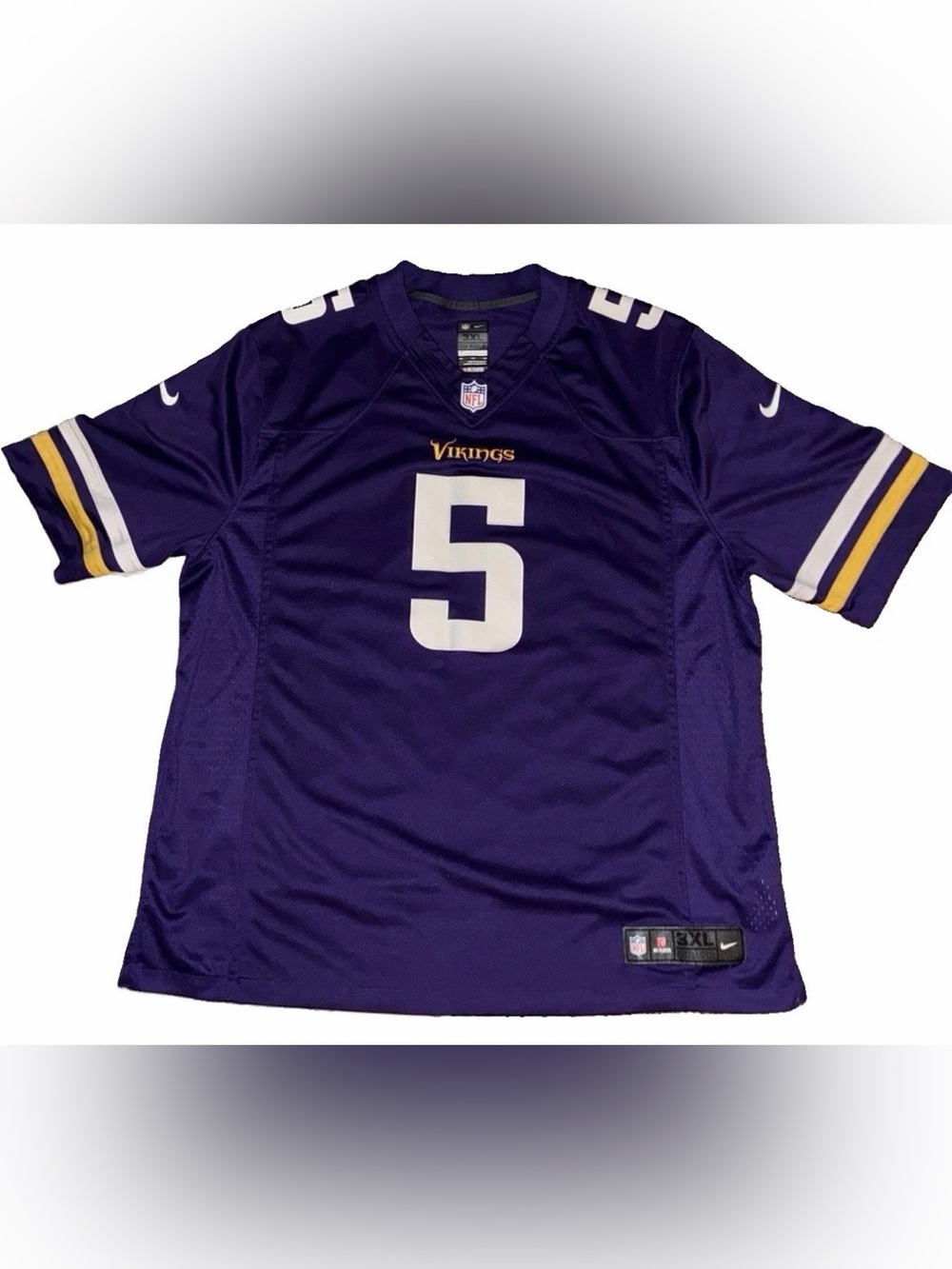 NFL Vikings Purple #5 Men's Football Jersey